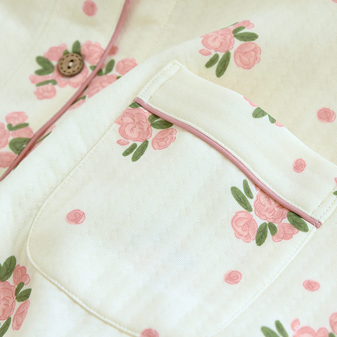 Ensemble de pyjama pastoral en coton aérien à trois couches