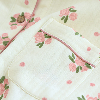 Ensemble de pyjama pastoral en coton aérien à trois couches