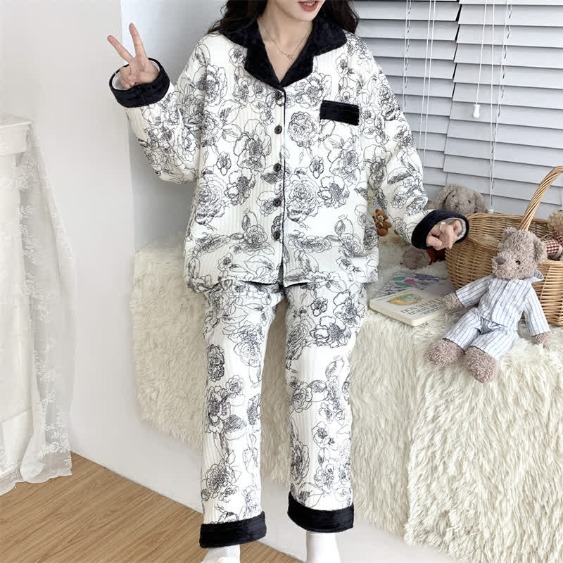 Ensemble pyjama pastoral en coton Air grande taille