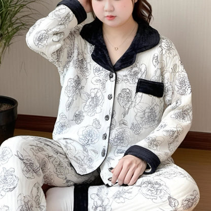 Ensemble pyjama pastoral en coton Air grande taille
