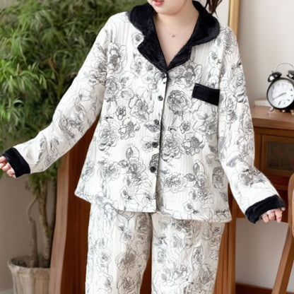 Ensemble pyjama pastoral en coton Air grande taille
