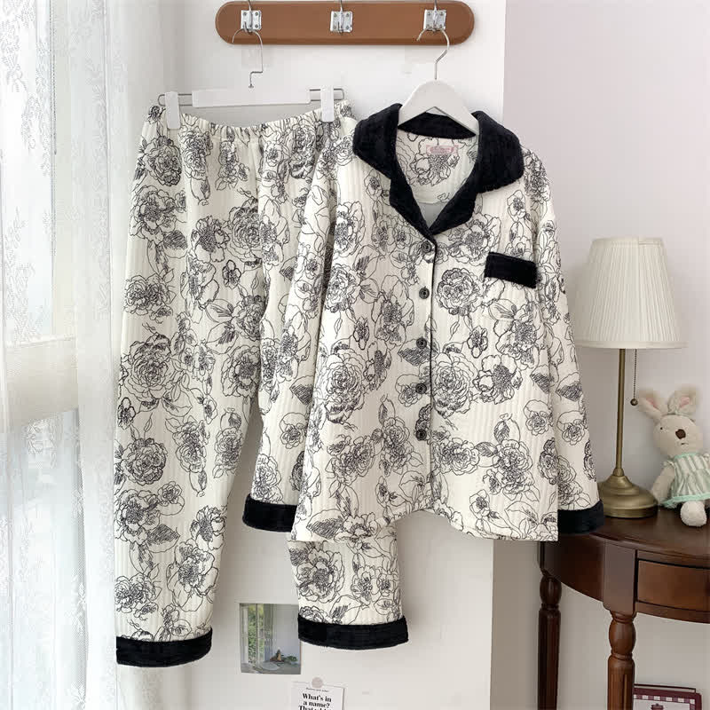 Ensemble pyjama pastoral en coton Air grande taille