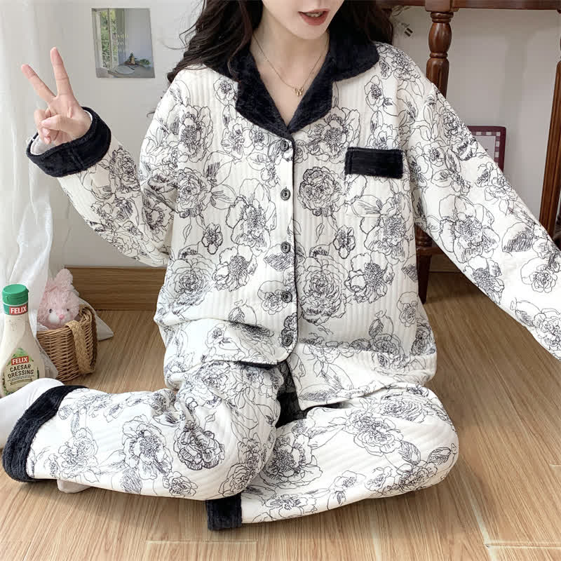Ensemble pyjama pastoral en coton Air grande taille