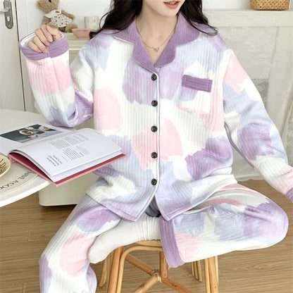 Ensemble de vêtements de nuit chauds en coton grande taille