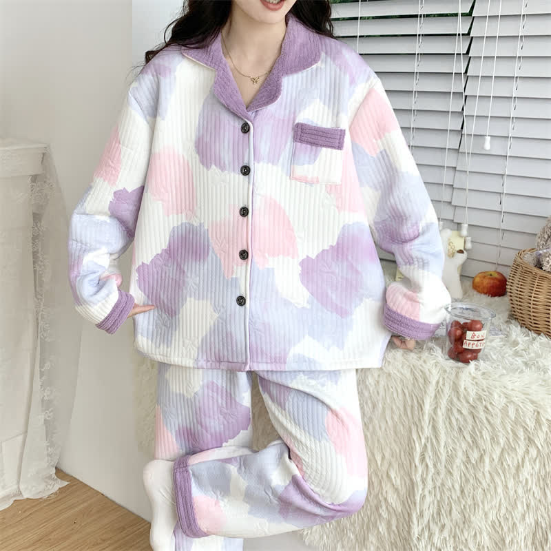 Ensemble de vêtements de nuit chauds en coton grande taille