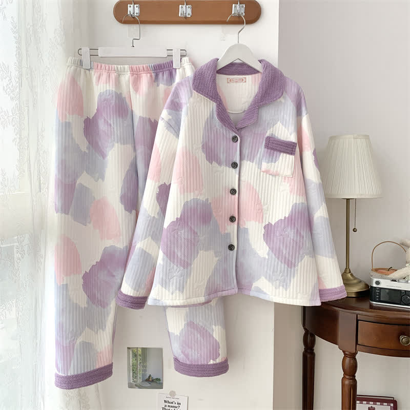 Ensemble de vêtements de nuit chauds en coton grande taille