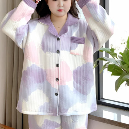 Ensemble de vêtements de nuit chauds en coton grande taille