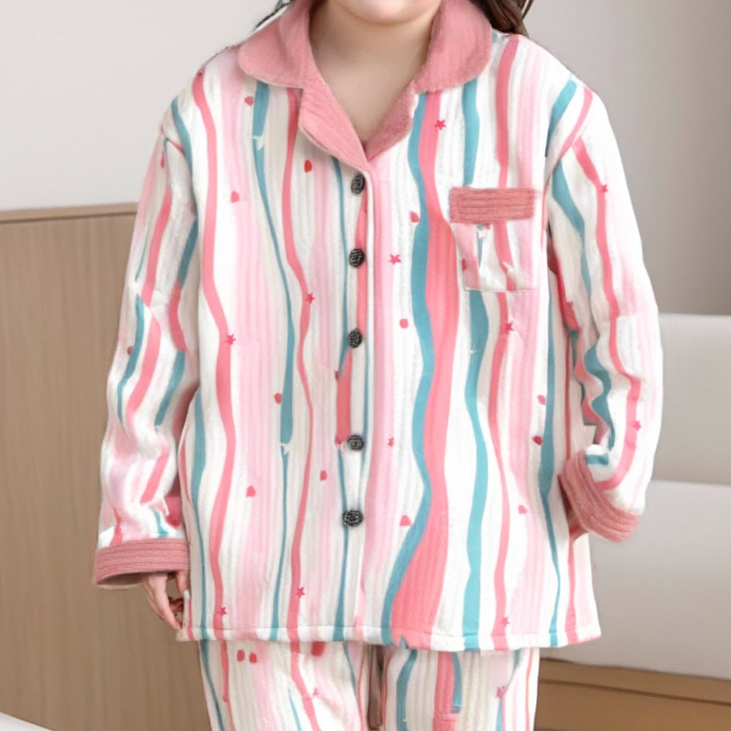 Ensemble de vêtements de nuit en coton doux et aéré grande taille