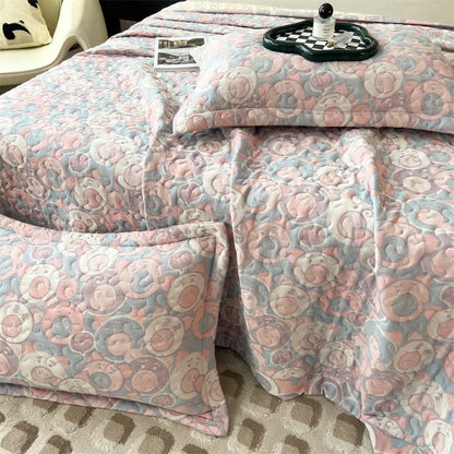 Couvre-lit matelassé en gaze de coton avec des cochons de dessin animé