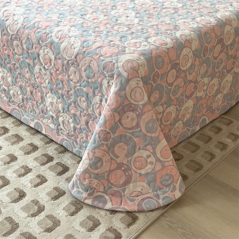 Couvre-lit matelassé en gaze de coton avec des cochons de dessin animé
