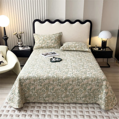 Couvre-lit matelassé en gaze de coton à motif floral jacquard