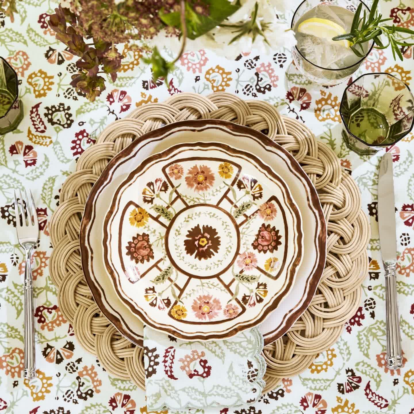 Set de table rond en rotin tissé à la main