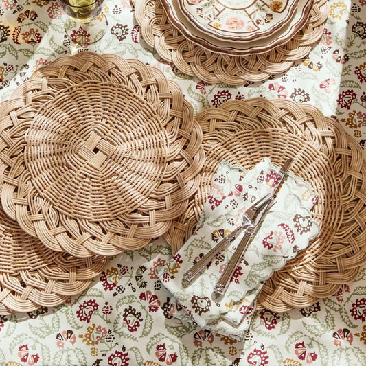 Set de table rond en rotin tissé à la main