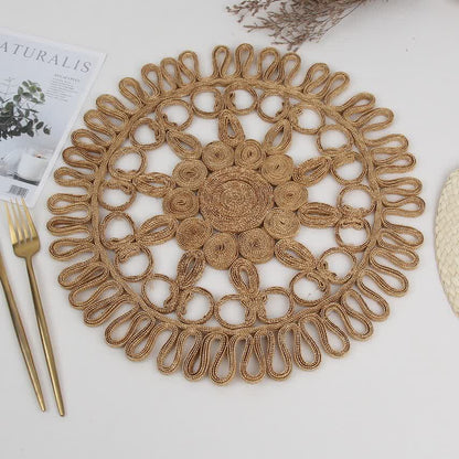 Set de table simple et rond en paille