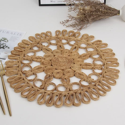 Set de table simple et rond en paille