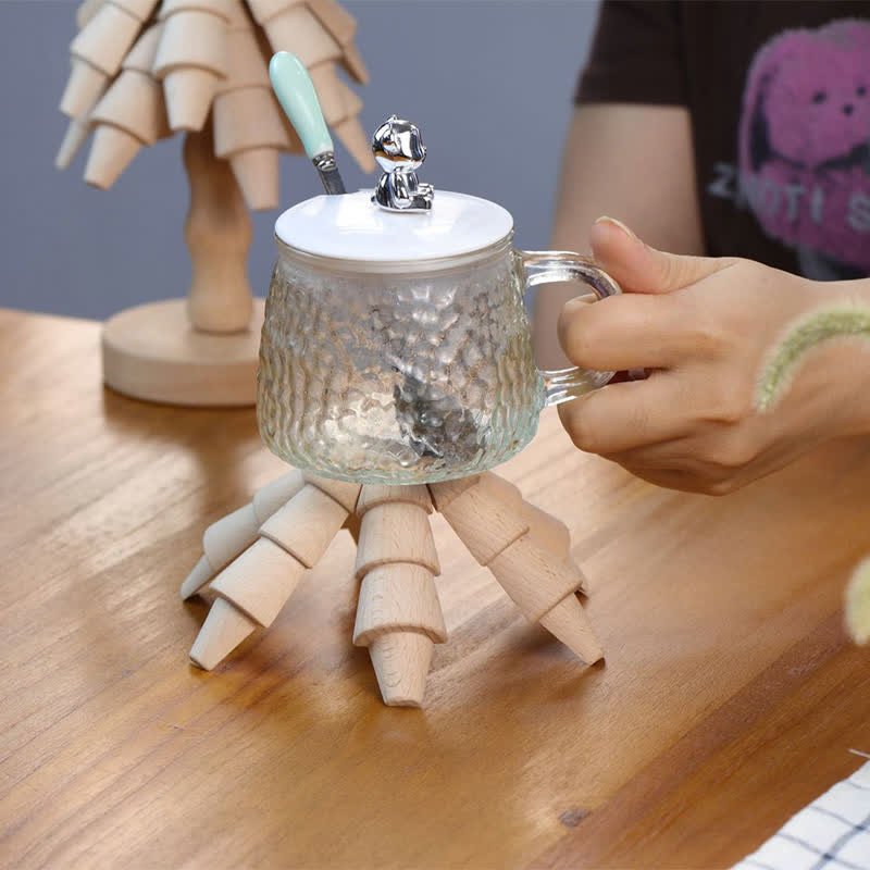 Set de table en bois thermo-isolant avec sapin de Noël