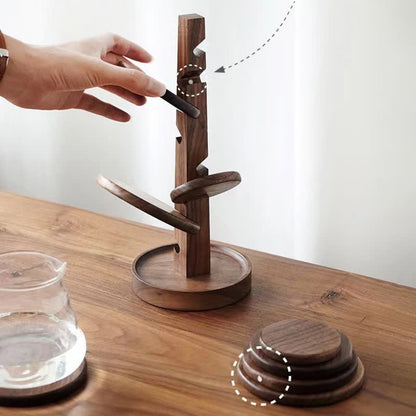 Dessous de verre en bois en forme d'arbre pour la décoration de la maison