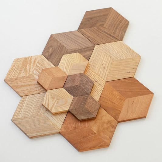 Set de table hexagonal en bois