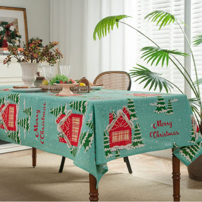 Nappe en coton et lin avec l'inscription « Joyeux Noël »