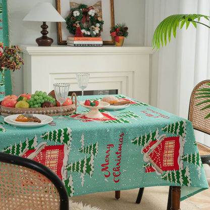 Nappe en coton et lin avec l'inscription « Joyeux Noël »