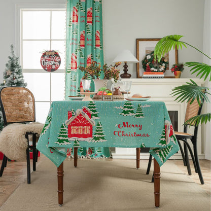 Nappe en coton et lin avec l'inscription « Joyeux Noël »