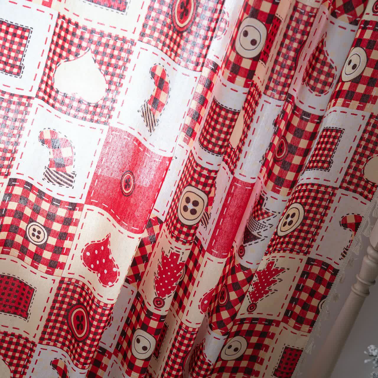 Rideau en coton semi-ombragé festif de Noël