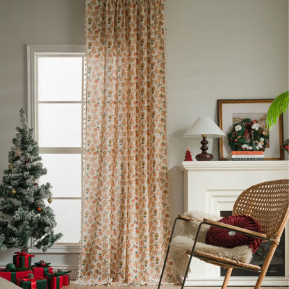 Rideau semi-ombragé avec motif de biscuits de Noël