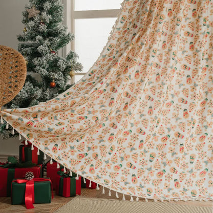 Rideau semi-ombragé avec motif de biscuits de Noël