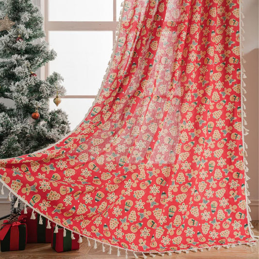 Rideau semi-ombragé avec motif de biscuits de Noël