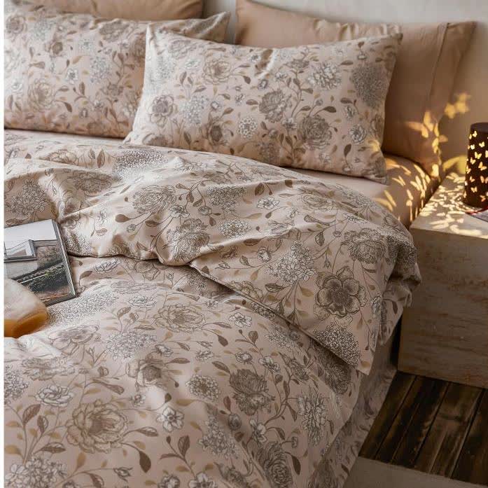 Parure de lit en coton brossé de style pastoral (4 pièces)