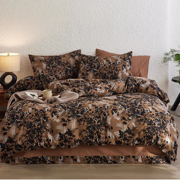 Parure de lit de luxe en coton brossé (4 pièces)