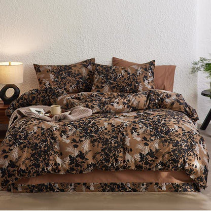 Parure de lit de luxe en coton brossé (4 pièces)