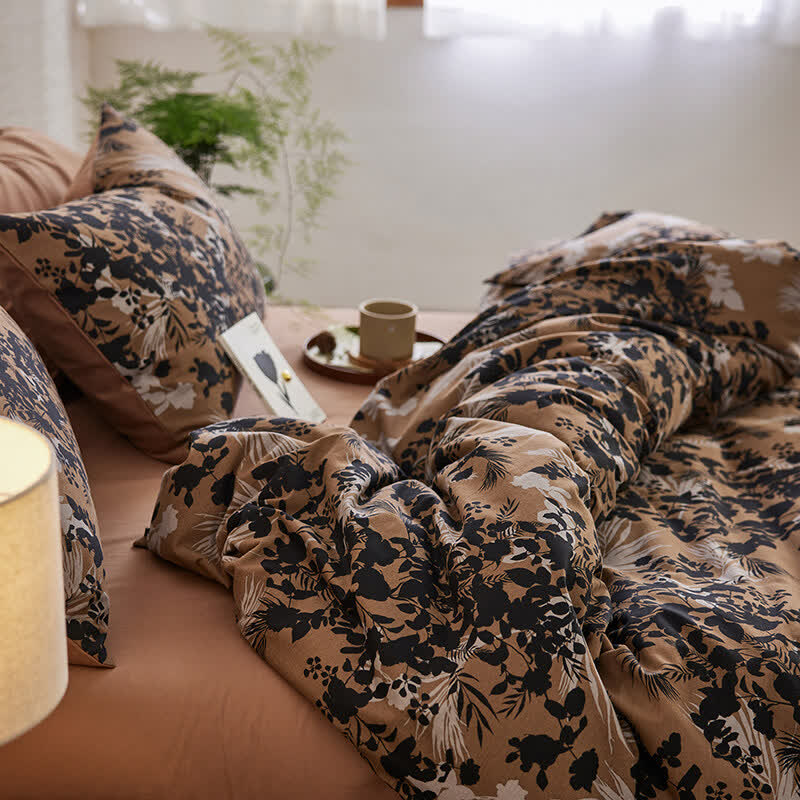 Parure de lit de luxe en coton brossé (4 pièces)