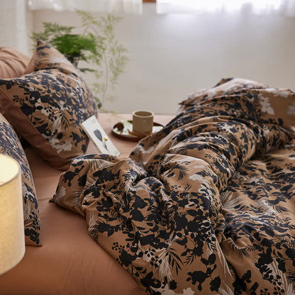 Parure de lit de luxe en coton brossé (4 pièces)