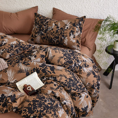 Parure de lit de luxe en coton brossé (4 pièces)