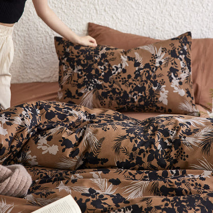 Parure de lit de luxe en coton brossé (4 pièces)