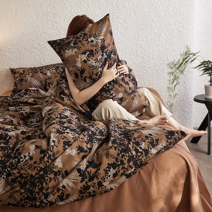 Parure de lit de luxe en coton brossé (4 pièces)