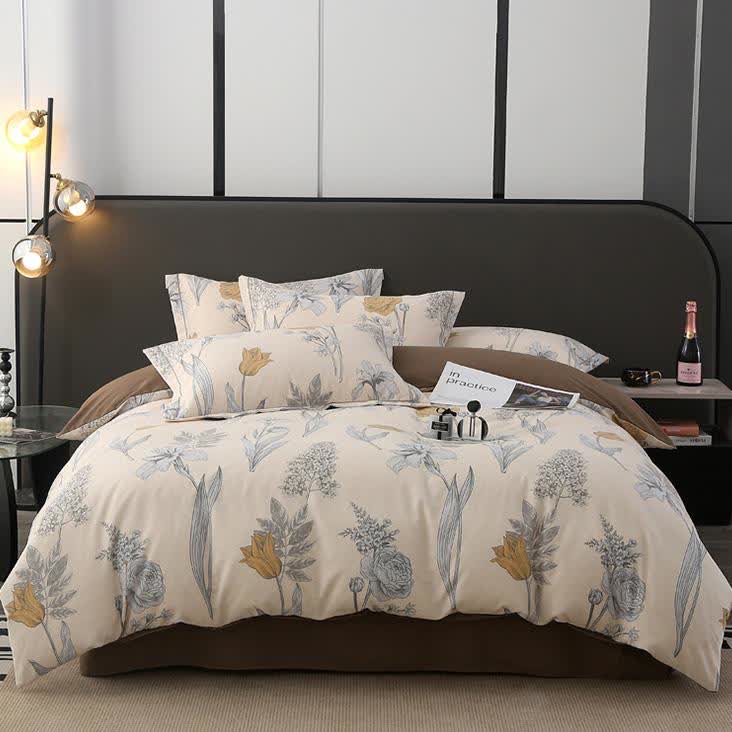 Collection de linge de lit pastoral en coton brossé