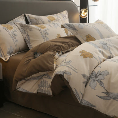 Collection de linge de lit pastoral en coton brossé