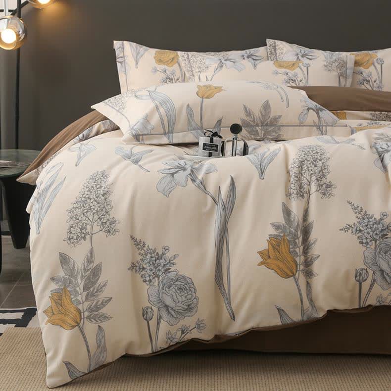 Collection de linge de lit pastoral en coton brossé