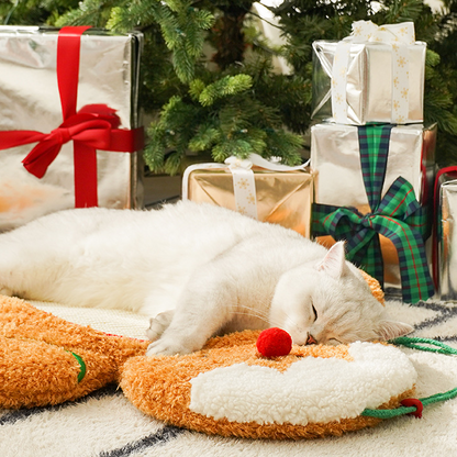 Coussin doux pour animaux de compagnie avec bonhomme en pain d'épices de Noël
