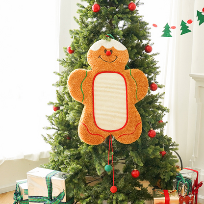 Coussin doux pour animaux de compagnie avec bonhomme en pain d'épices de Noël