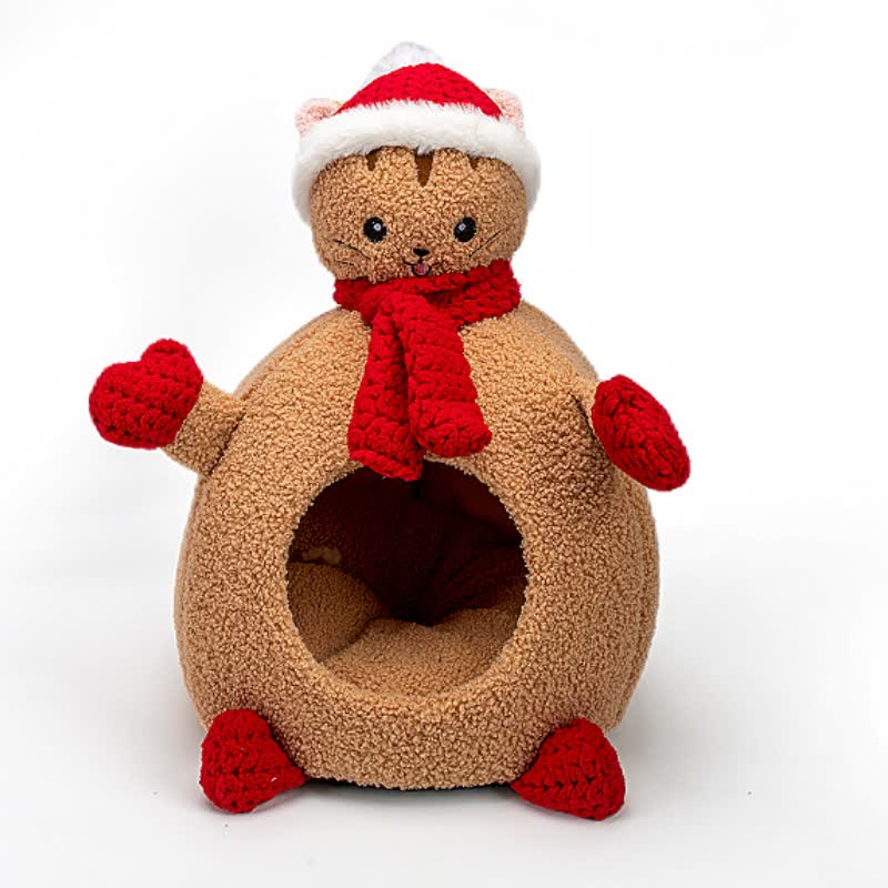 Panier pour animaux de compagnie en polaire douce et chaude de Noël