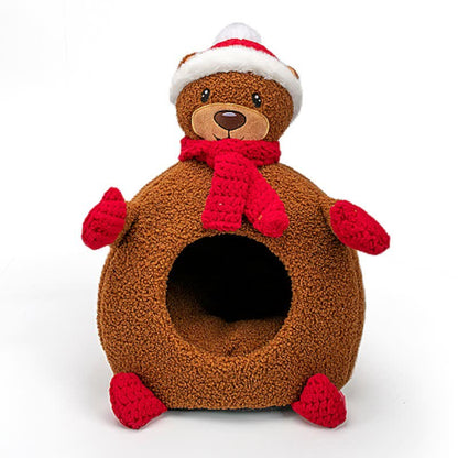 Panier pour animaux de compagnie en polaire douce et chaude de Noël