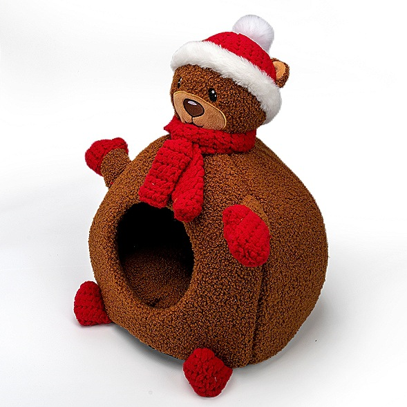Panier pour animaux de compagnie en polaire douce et chaude de Noël