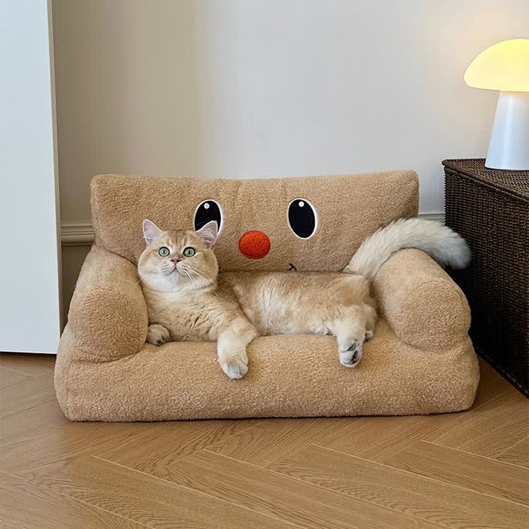 Canapé-lit en peluche pour animaux de compagnie, mignon, amovible et lavable