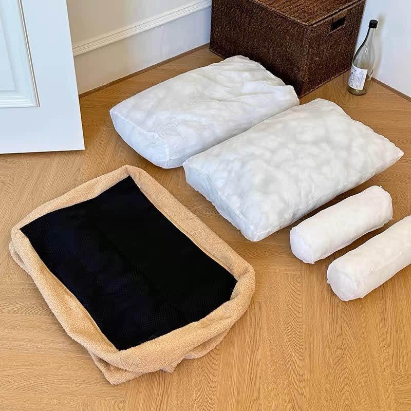 Canapé-lit en peluche pour animaux de compagnie, mignon, amovible et lavable