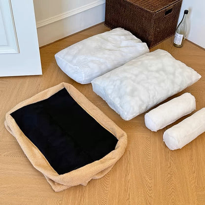 Canapé-lit en peluche pour animaux de compagnie, mignon, amovible et lavable