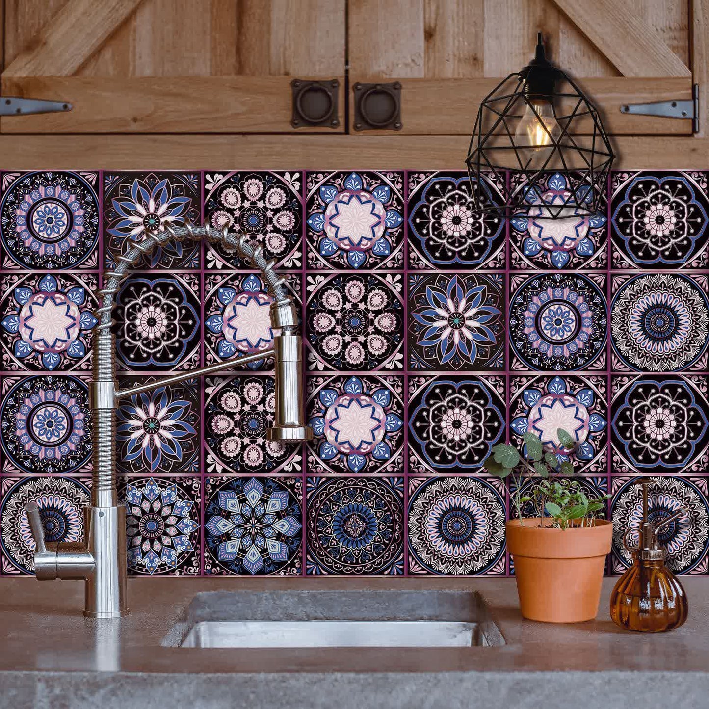 Autocollants muraux Mandala à décoller et coller (10 pièces)
