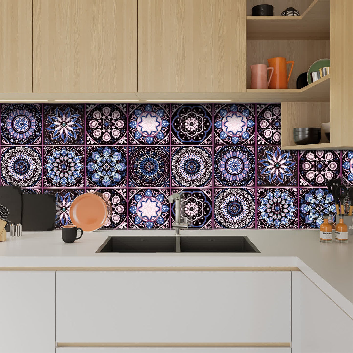 Autocollants muraux Mandala à décoller et coller (10 pièces)